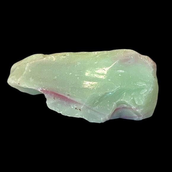 Lime Pink Swirl Art Glass Cullet Glowing Manganese Slag Glass #5GX35 - Picture 6 of 7